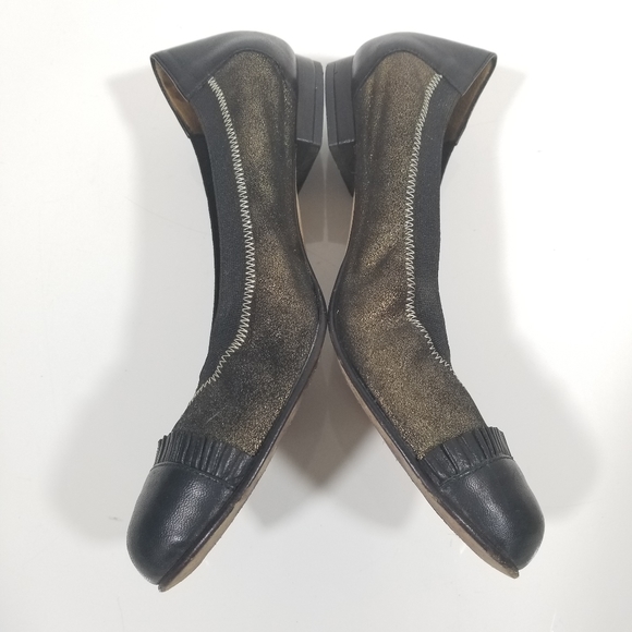 Anyi Lu Cate Metallic Flecked Leather Cap Toe Flat - Picture 6 of 8